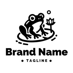 Frog Logo Design Minimalist and Simple Silhouette Vector Illustration