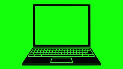 laptop illustration video animation desktop electronic computer silhouette pc logo technology icon communication device display office monitor network internet outline lcd keyboard media for green