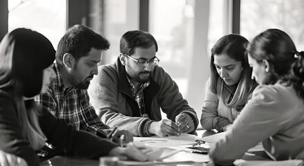 Group of People Working Together on a Project