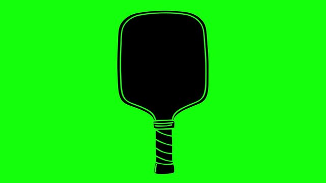 racket illustration video animation ball pickleball sport silhouette equipment logo play icon game exercise match competition tournament paddle pickle outline american player athlete for green screen