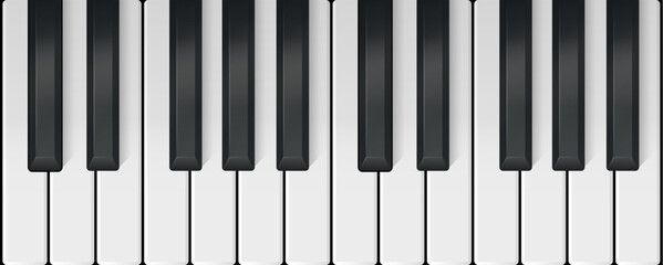 Detailed piano keyboard with black and white keys, ideal for music enthusiasts and players