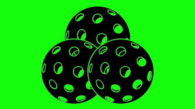 racket illustration video animation ball pickleball sport silhouette equipment logo play icon game exercise match competition tournament paddle pickle outline american player athlete for green screen
