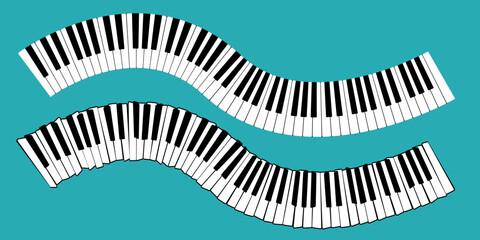 Explore the artistic world of Wavy Piano Keyboards Musical Abstract Art, with charming design © brovkoserhii
