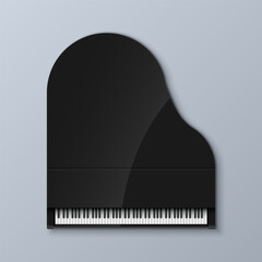 This elegant grand piano icon is perfect for creative designs with a music theme © brovkoserhii