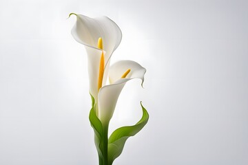 Calla lily flower on white background, AI Generated