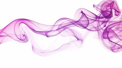 Fototapeta premium Purple smoke swirls and dances across a white backdrop