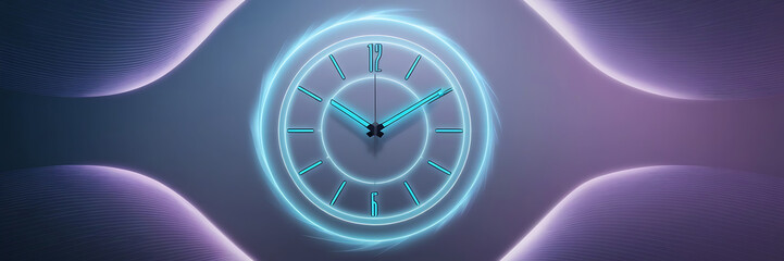 Hologram clock on, virtual screen display, sci-fi tone futuristic timepiece. Time machine, timer and deadline.