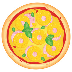 Pizza vector image. Fast food concept. Food for cafe and restaurant. Element for your website design, banners and advertising. Dough, cheese, sauce