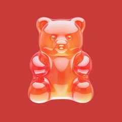 Naklejka premium Shiny gummy bear candy illustration
