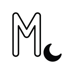 M icon vector icon