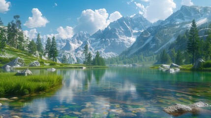 Naklejka premium Grand Teton National Park, Wyoming - Rugged mountains and serene lakes
