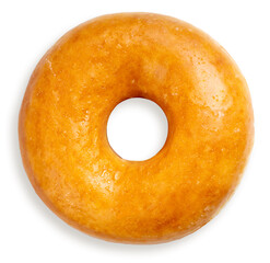 Donuts dough with icing sugar and white chocolate isolate on white with clipping path.