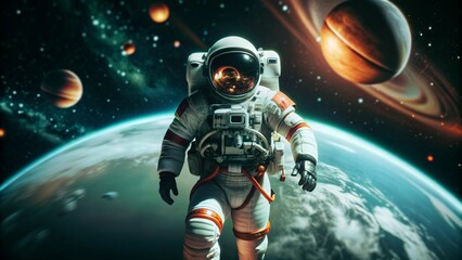 Fototapeta premium astronaut in space