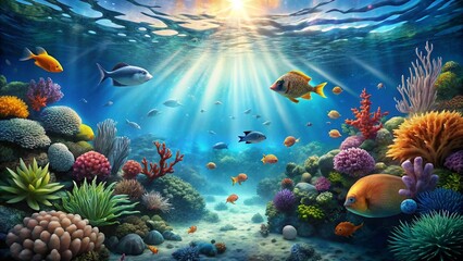 Naklejka premium tropical coral reef