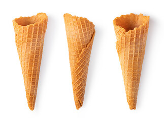 wafer cones on white background