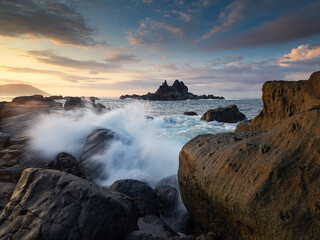 The rough sea of Lombok Island, Indonesia