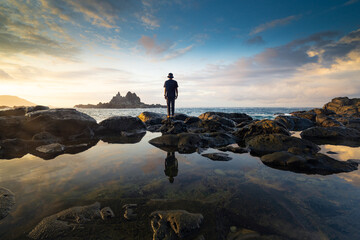 The rough sea of Lombok Island, Indonesia