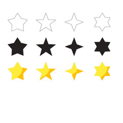 set of stars Victor illustration with white background 