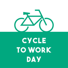 Cycle to Work Day. Flat design vector.