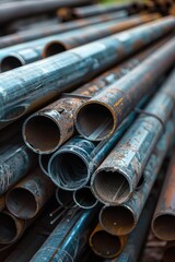 Stacked Steel Pipes