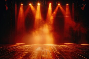 Naklejka premium Stage with bright lights
