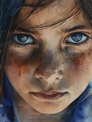 Young girl with blue eyes