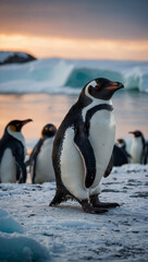 Obraz premium penguins in the snow