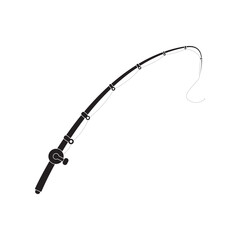 flat design fishing rod icon