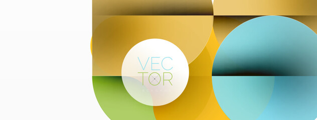 Fototapeta premium Circles and round shapes geometric minimal background. Transparent geometric shapes composition for wallpaper, banner, background or landing