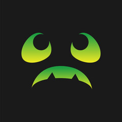 Jack O Lantern Scary Face Halloween Pumpkin Icon. Cute Funny Evil Face Expression Simple vector design element. Monster Creepy Horror Illustrations.
