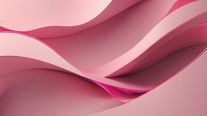 pink 3d waves with a pink background, banner poster backdrop design, empty space for text, header