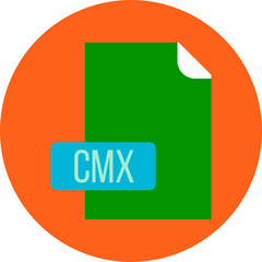CMX File format icon rounded circle BG