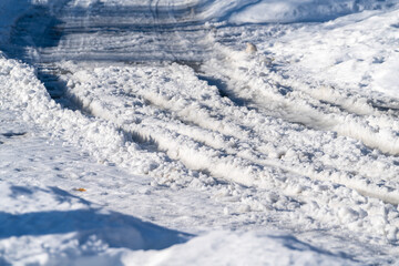 Tyre track in the snow