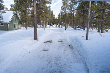 Winter Landscape around Ounarsjärvi Enontekiö area finland