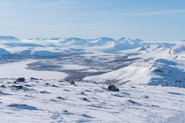 view from saana fell hiking route, kilpisjarvi, Finland