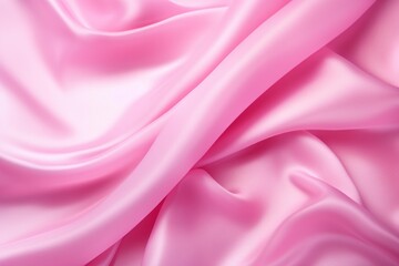 Fototapeta premium Close-up of luxurious smooth pink satin cloth with delicate folds
