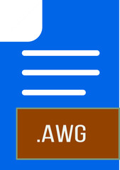 Fototapeta premium AWG File format icon outline and fill