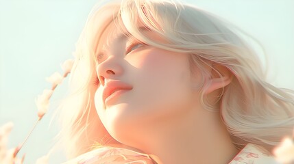 girl with straight white hair