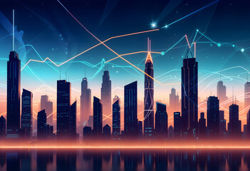 High-Tech Metropolis at Night