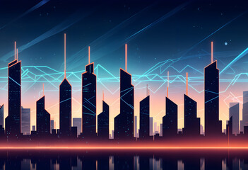 Futuristic Cityscape with Neon Elements