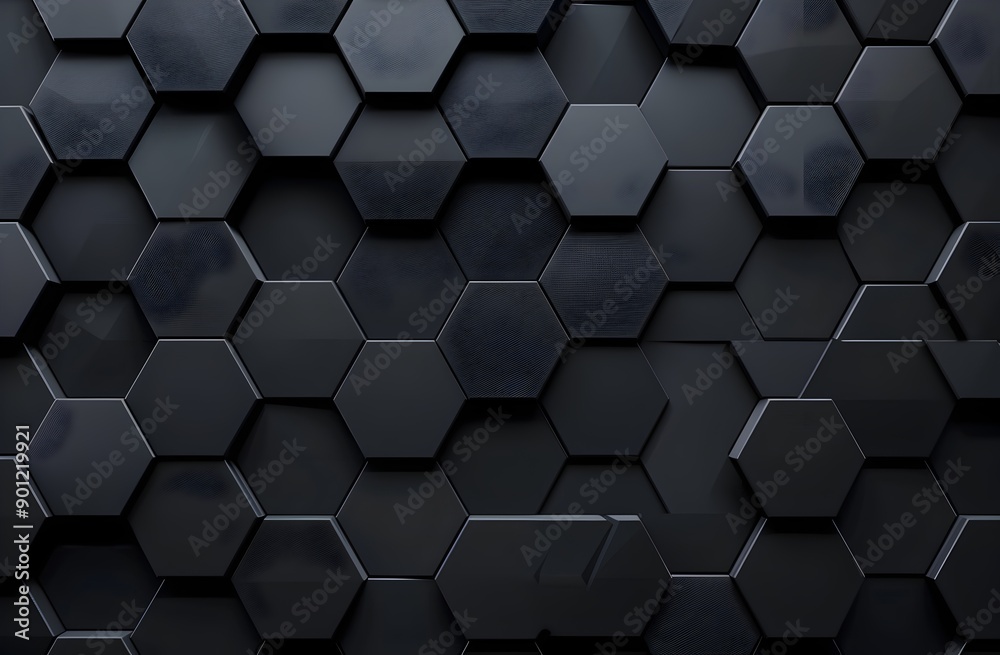 Poster dark grey background with hexagonal grid pattern for technology or car theme design, high resolution