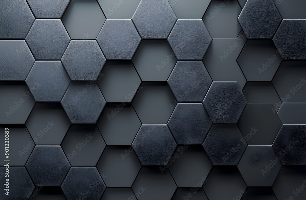 Poster dark grey background with hexagonal grid pattern for technology or car theme design, high resolution