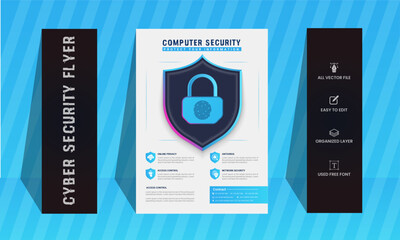 Cyber security flyer design template,advance Cyber security flyer.