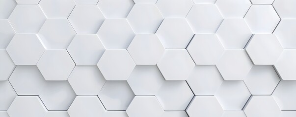 Naklejka premium White background with a geometric pattern, a seamless repeating pattern, a white color scheme, white hexagon shapes, a minimalist design, a flat vector illustration, high resolution, high definition, 