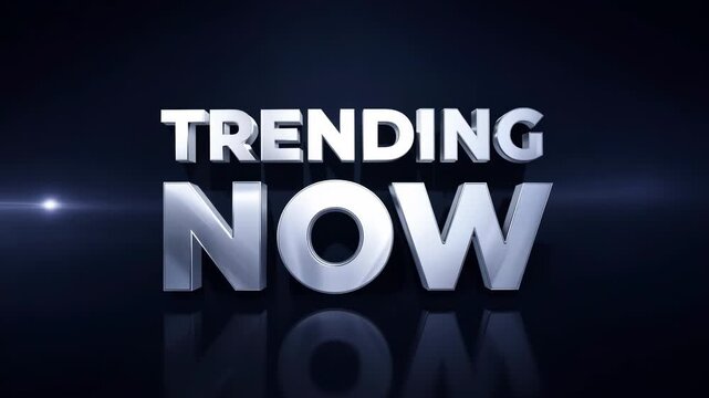Trending Now text on a dark background, ideal for themes of current events, social media, and popular trends