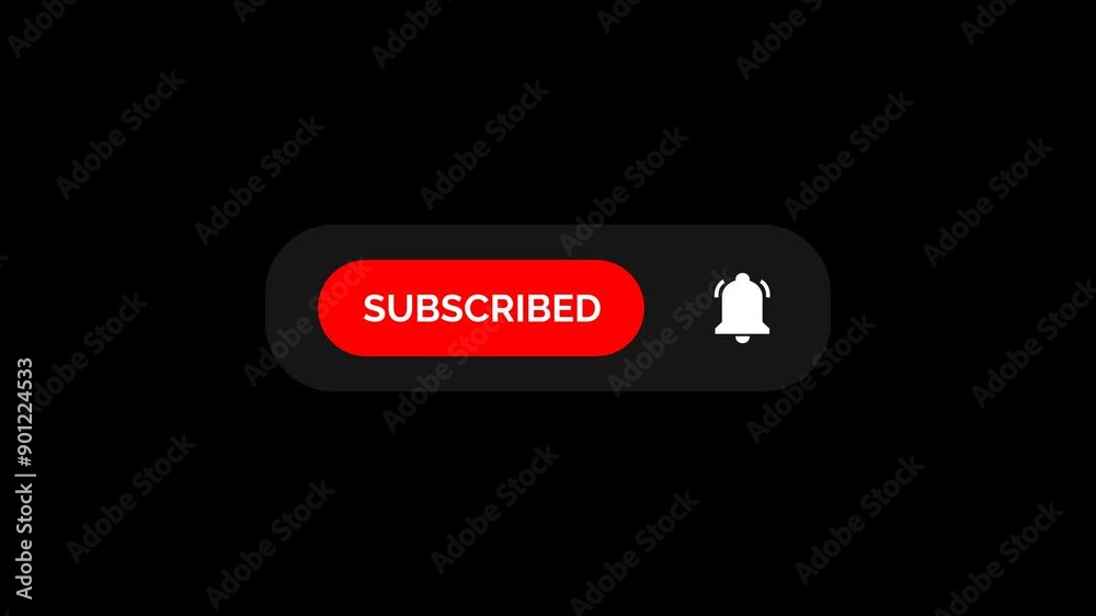 Wall mural subscribe and reminder button animation, subscribing animation, animated subscribe button on transpa