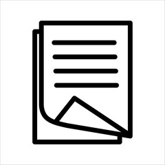 Document and Copy Paper Icons. Contract, Agreement, and Note Page Symbols.