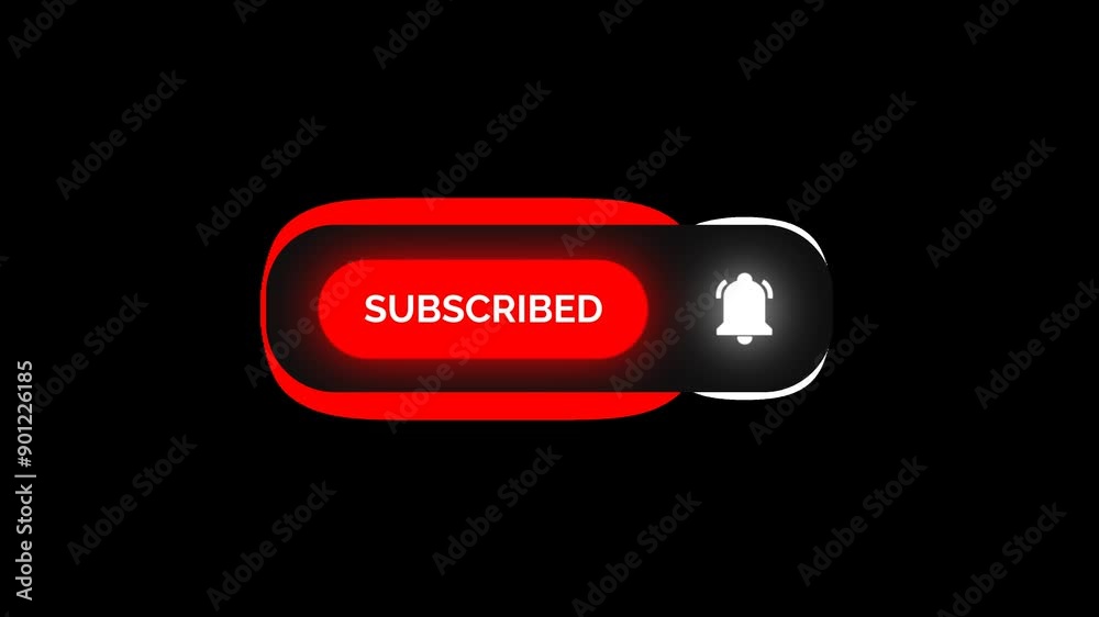 Wall mural subscribe and reminder button animation, subscribing animation, animated subscribe button on transpa