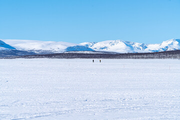 winter landscape around Lake Kilpisj&auml;rvi finland