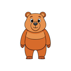 Vector cartoon Bear Clipart illustration On a White Background